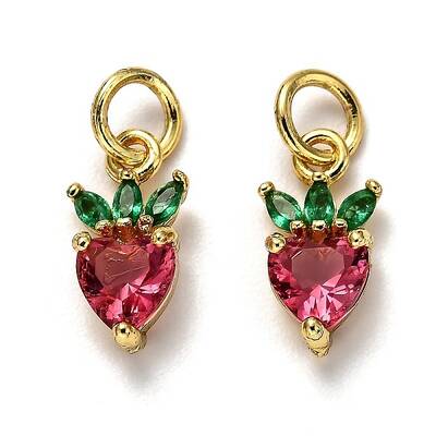 Brass Micro Pave Cubic Zirconia Charms
