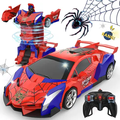 [FallDealsForYou]Tibibee Transform Easter RC Cars for Boys 3-15,2.4Ghz Remote Control 1:18 Scale Robot Deformation 360° Rota...