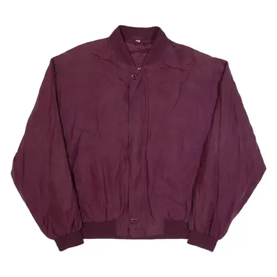 SCHILD Mens Bomber Jacket Purple Silk M