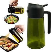 Oil Sprayer for Cooking 2 Counts,2 in 1 Oil Dispenser and Oil Sprayer Kitchen Gadgets-16oz Glass Oil Spray Bottle,Mist Olive ...