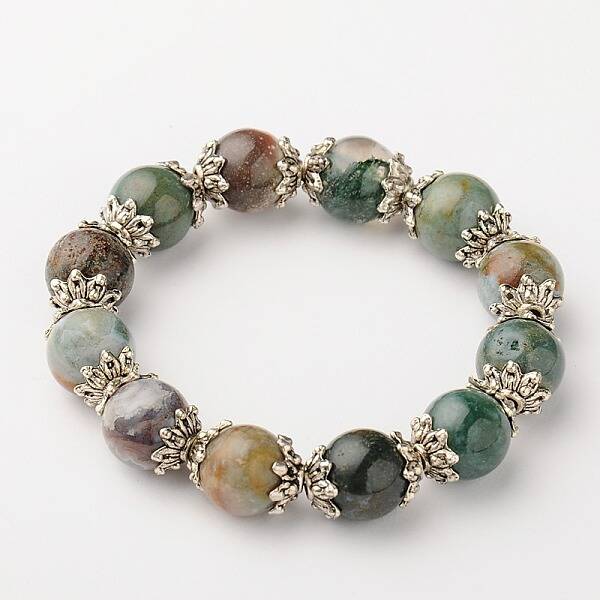 Natural Gemstone Round Bead Stretch Bracelets