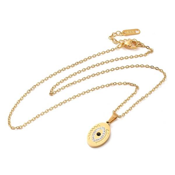 Horse Eye PVD Vacuum Plating 304 Stainless Steel Pendant Necklaces
