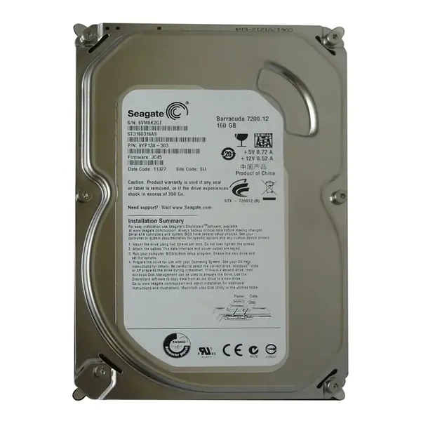 9YP13A-303 Seagate BarraCuda 7200.12 160GB 3.5-inch 6GB/s SATA NCQ 7200RPM 8MB Cache Desktop Hard Drive