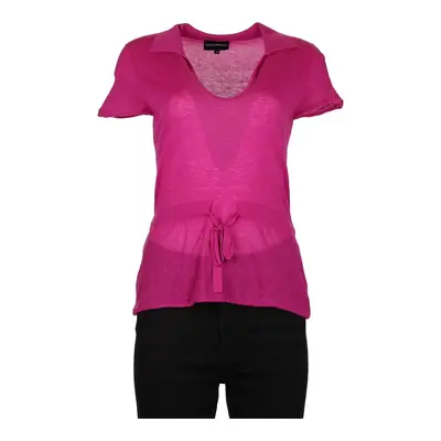 Emporio Armani V-neck Top - Medium Pink Wool Blend