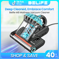 Belife M8 Mattress Vacuum Cleaner, Anti-allergen Dust Mite Bed Vacuum Cleaner with UV & Hot Air & High Heating, 550W 18Kpa Po...