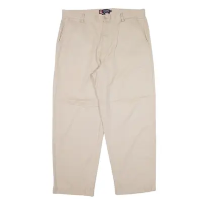 CHAPS Chino Trousers Beige Regular Tapered Mens W36 L29