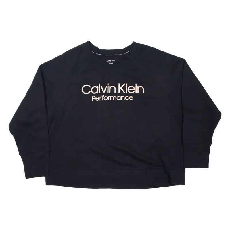 CALVIN KLEIN Performance Sweatshirt Black Womens XL