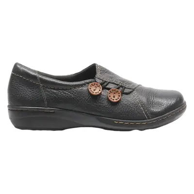 CLARKS Pump Shoes Black Leather Womens UK 5
