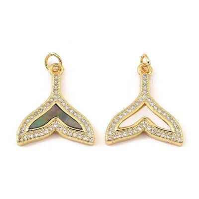 Brass Cubic Zirconia with Shell Pendants