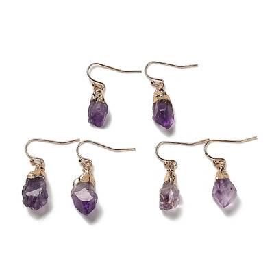 Natural Amethyst Dangle Earrings