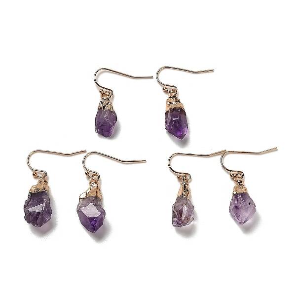 Natural Amethyst Dangle Earrings