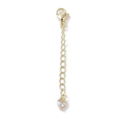 Brass Micro Pave Clear Cubic Zirconia Chain Extender