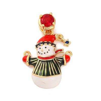 Christmas Theme Brass Micro Pave Cubic Zirconia Pendants