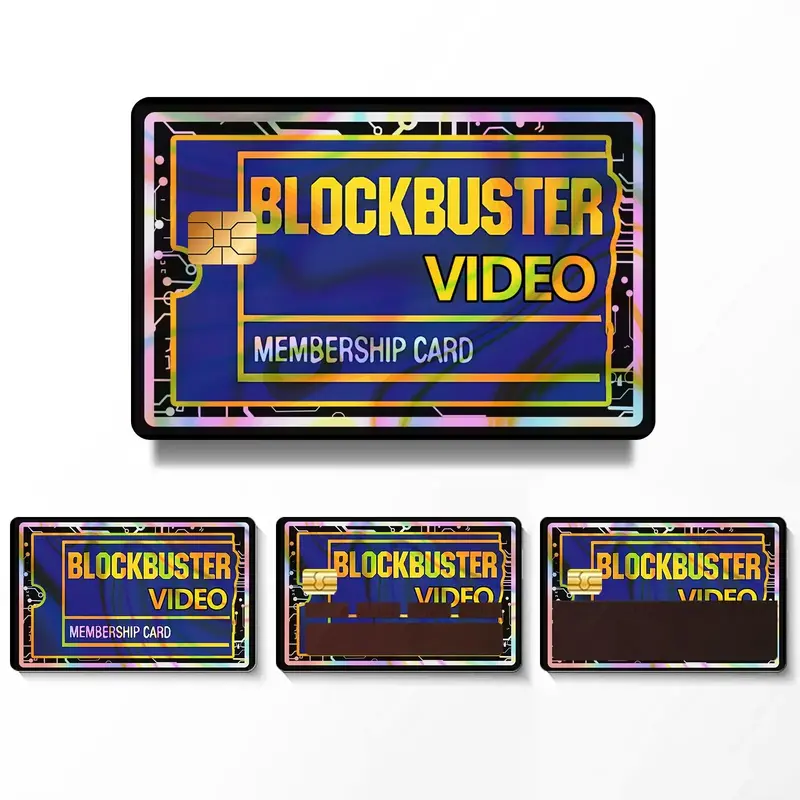 Blockbuster Video Membership Card, 4 Counts/set Ultra-thin Skin Vinyl Sticker, Durable Waterproof Scratch Resistant Card Skin...