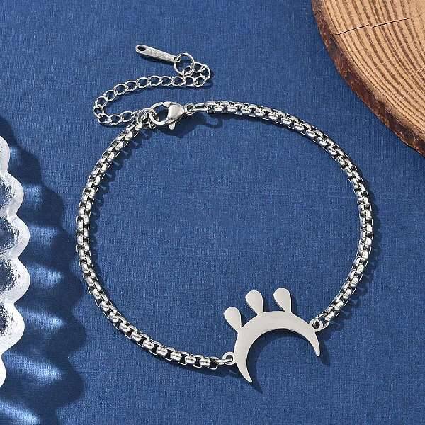 Moon 304 Stainless Steel Link Bracelets
