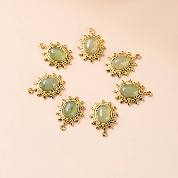 Bohemia Style Natural Green Aventurine Pendants