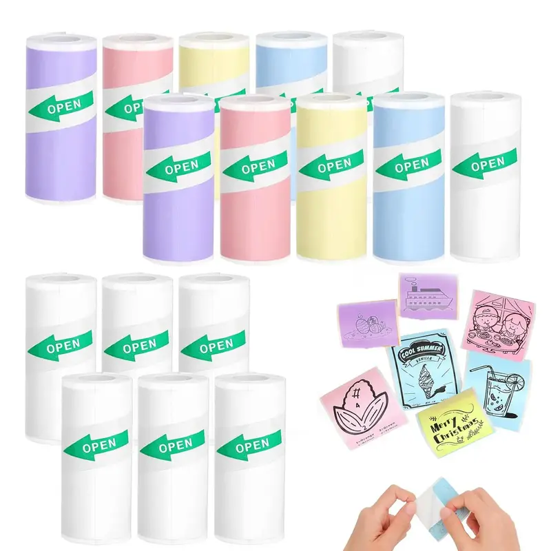 Thermal Printer Paper, 8 Counts/16pcs Self Adhesive Thermal Printer Stickers Paper, Portable Label Sticker for Photo, Diary, ...