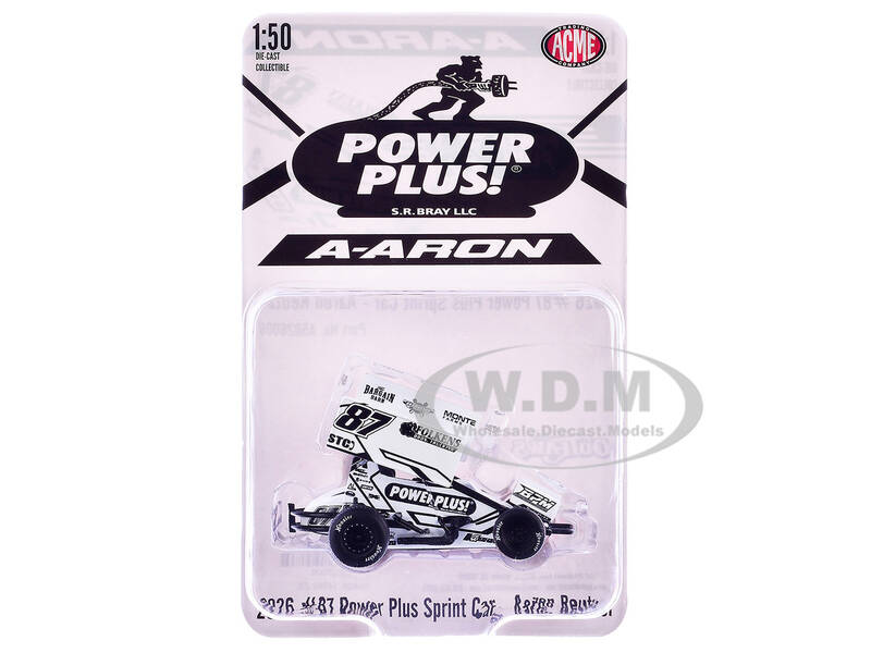 Winged Sprint Car #87 Aaron Reutzel Power Plus White (2026) 1/50 Diecast Model Car by ACME