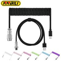 NNBILI Mechanical Keyboards Coiled Cable, 1 Count Type C USB Port Aviator Coiling Cable for Silent Keyboard, Desktop Comp...