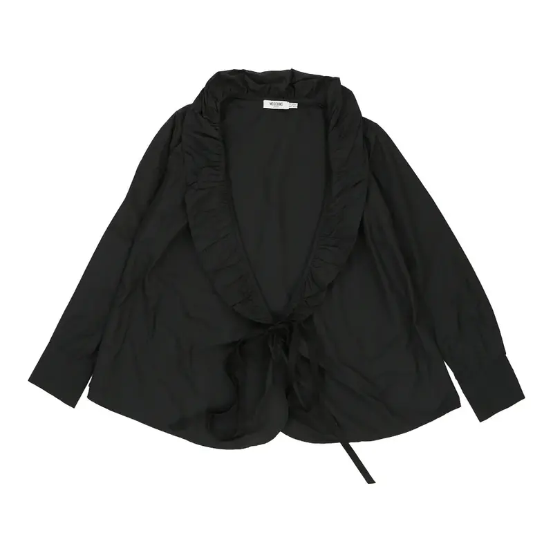 Moschino Jeans Wrap Top - Medium Black Polyester | Size: medium