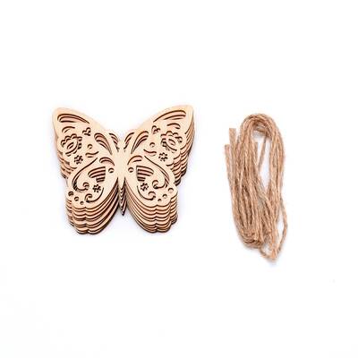 DIY Unfinished Hollow Butterfly Wooden Decorations Pendants