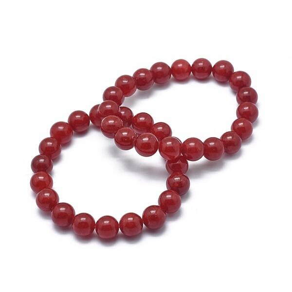 Natural Jade Bead Stretch Bracelets