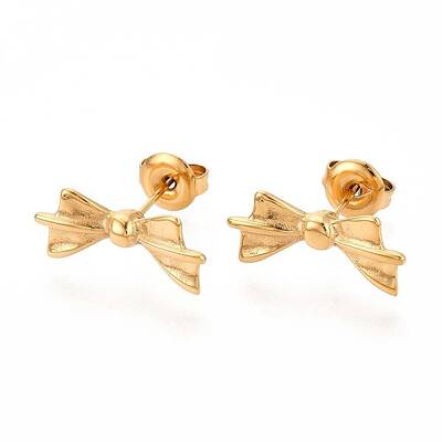 Bowknot 304 Stainless Steel Stud Earrings