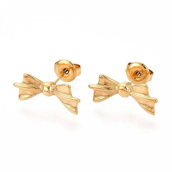 Bowknot 304 Stainless Steel Stud Earrings