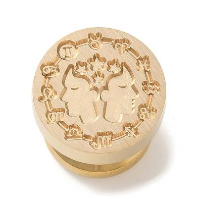 Golden Plated Round Shaped Wax Seal Brass Stamp Head