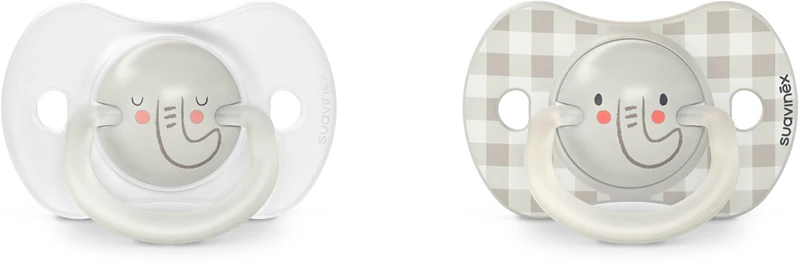 Suavinex Night & Day Physiological 6-18 months pacifier Grey Elephant 2 pieces
