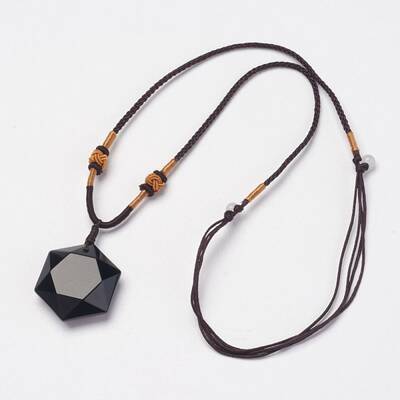 Natural Obsidian Pendant Necklaces