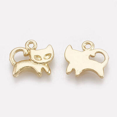 Brass Kitten Charms