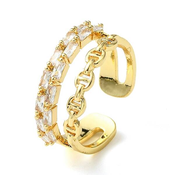 Brass Micro Pave Cubic Zirconia Ring
