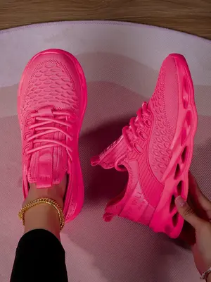 Women's Lace Up Running Shoes, Sporty Comfortable Breathable Sneakers, Female All-match Round Toe Sports Shoes for Daily Wea...