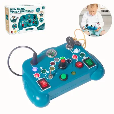 LED Busy Board Montessori Toy, Kids Sensory Toy Board, Lighted Switches Toy for Birthday Gift for Children