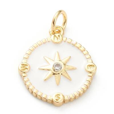 Brass Micro Pave Cubic Zirconia Pendants