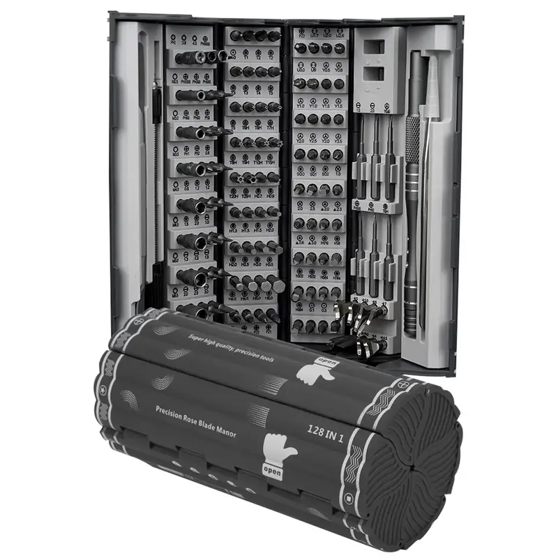 128 in 1 Magnetic Manual Screwdriver Set, Mobile Electronic Repair Tool Set Suitable for Laptops, for PS5, Glasses, Watches, ...