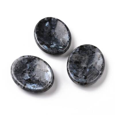 Oval Natural Labradorite Thumb Worry Stone for Anxiety Therapy