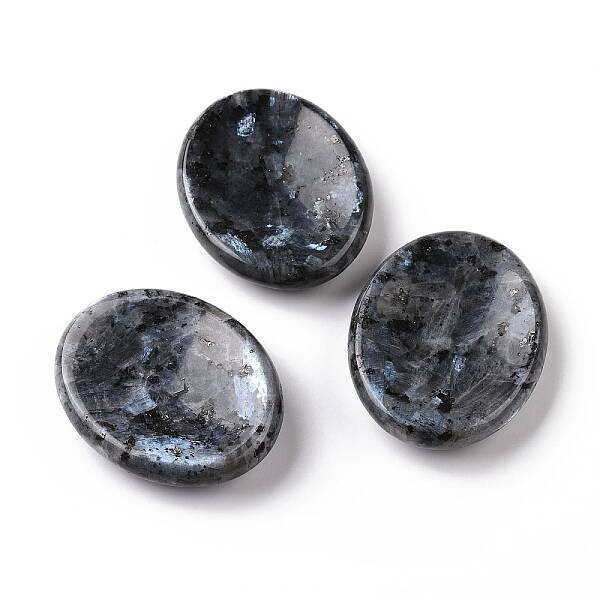 Oval Natural Labradorite Thumb Worry Stone for Anxiety Therapy