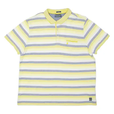 PIERRE CARDIN Mens Polo Shirt Yellow Striped XL