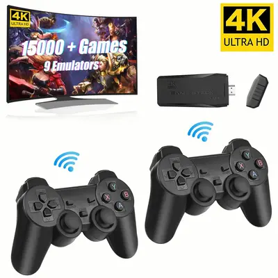 M8 Retro Game Console with 2 Wireless Controllers, Built-in 9 Emulators, 4K Ultra HD, Cable, Bluetooth, Quick Delivery for Cl...