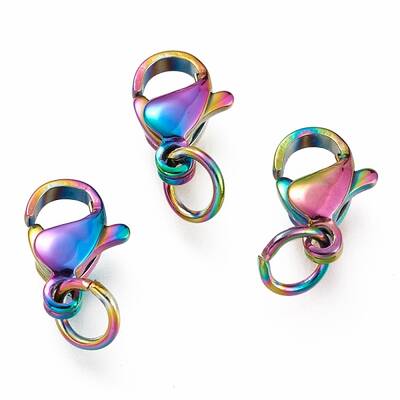 Ion Plating(IP) 304 Stainless Steel Lobster Claw Clasps