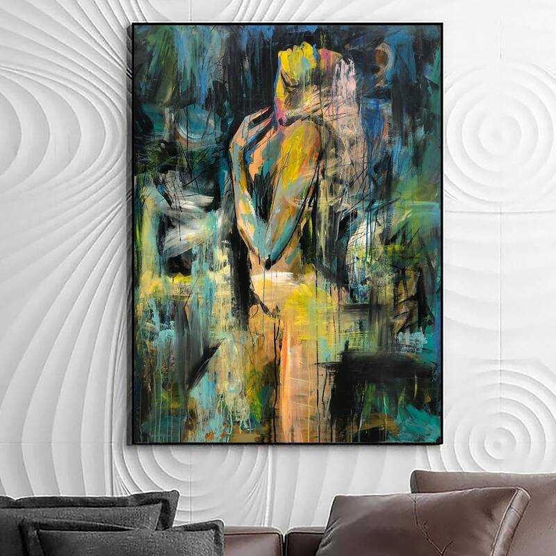 Abstract Expressionism Painting Figurative Art Abstract Painting Canvas Naked Woman Art Sexy Female Body Painting Textured Ar...