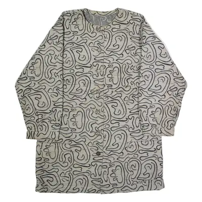 Womens Overcoat Coat Grey Knit Crazy Pattern L