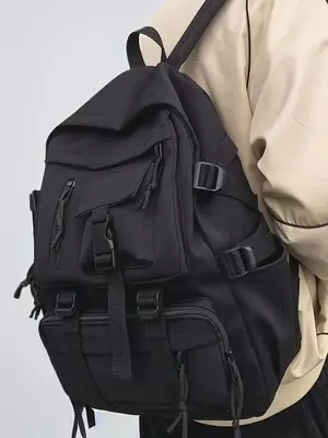 Men's Casual Belted Design Backpack with Zipper, Summer 2025 Large Capacity School Bag with Built-in Organizer, Simple Style ...