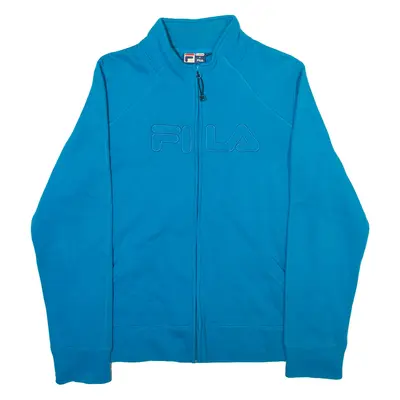 FILA Full Zip Mens Sweatshirt Blue High Neck L