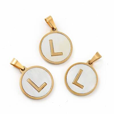 PVD Vacuum Plating 304 Stainless Steel with White Shell Pendants