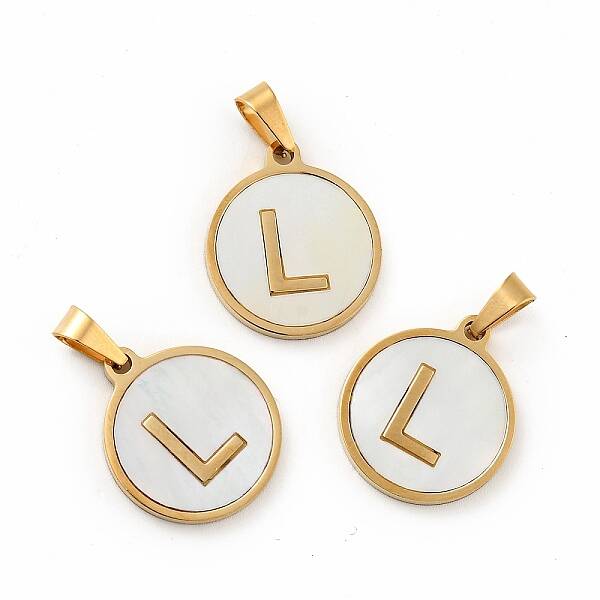 PVD Vacuum Plating 304 Stainless Steel with White Shell Pendants