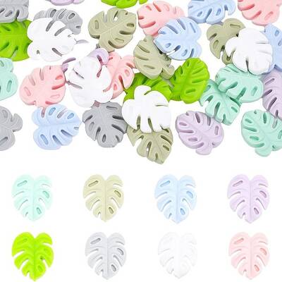 32Pcs 8 Colors Food Grade Eco-Friendly Silicone Focal Beads