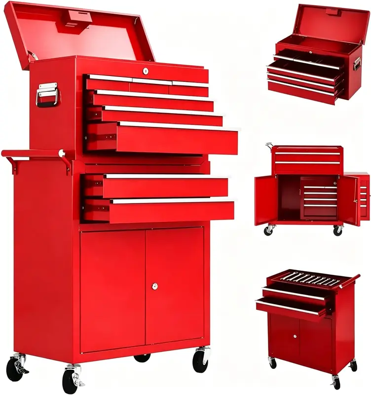 Garvee 8-Drawer Rolling Tool Chest, 2-in-1 High Capacity Tool Storage with Locking System and Wheels for Garage Workshop, 24....